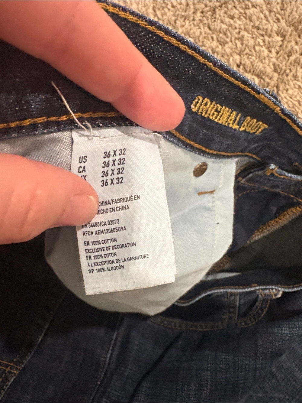 American Eagle Outfitters Men’s Dark Blue Bootcut Jeans - Picture 2 of 5